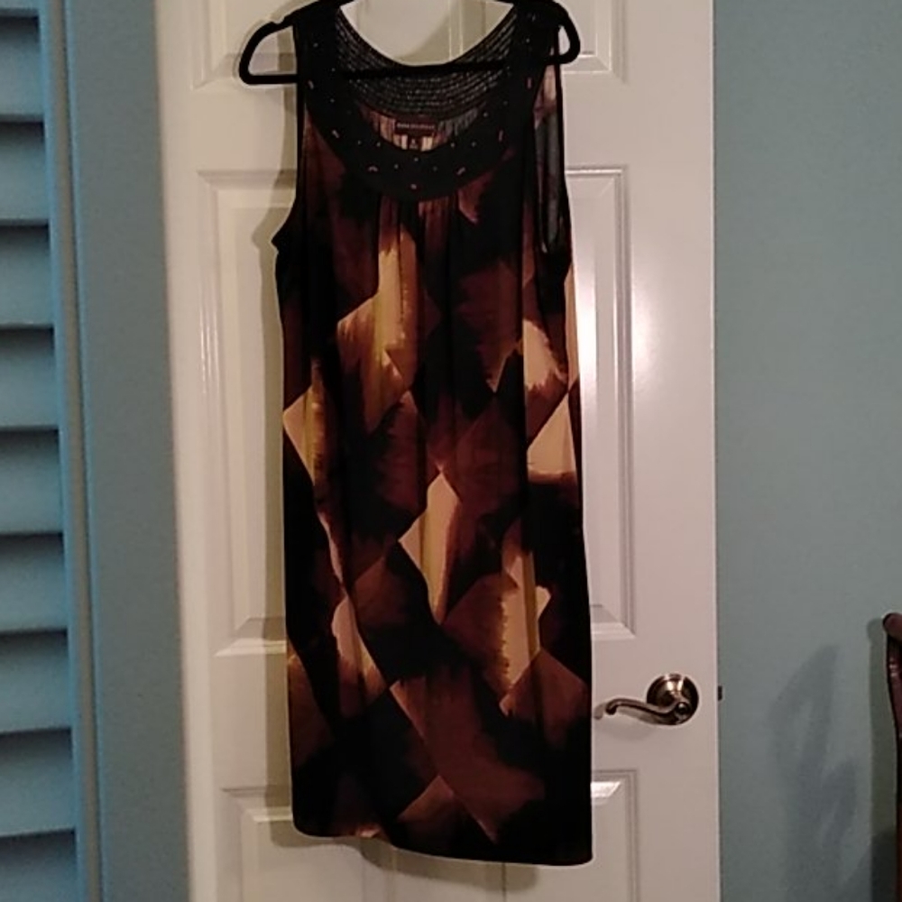 Dana Buchman Beaded Top Flared Dress - Sz L
